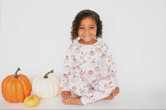 Pumpkin Print 2pc Organic Cotton Jammies